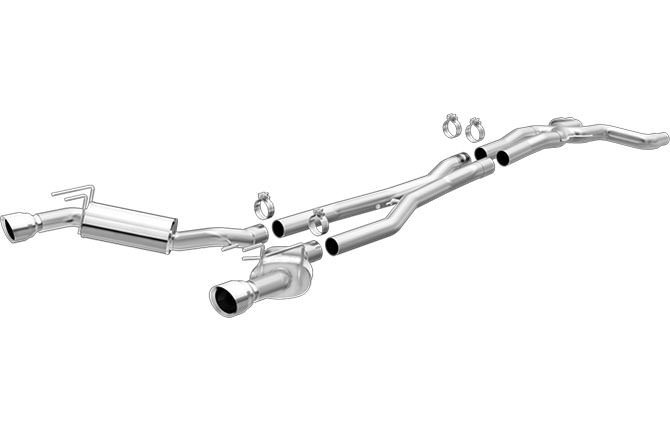 Magnaflow Exhaust System, Street Series, Cat-Back, 3" Dia. 4" Tips, Stainless, Natural, GM LS-Series, Chevy Camaro 2014-