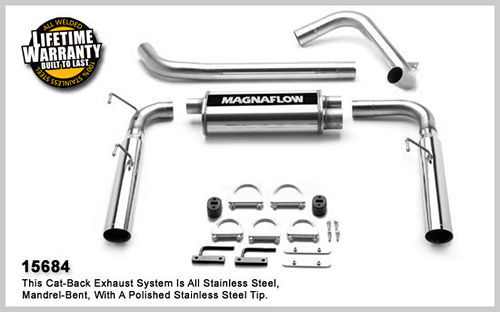 Magnaflow Exhaust System, Performance, Cat-Back, 3" Dia. 3-1/2" Tips, Stainless, Natural, GM LS-Series, GM F-Body 1998-2