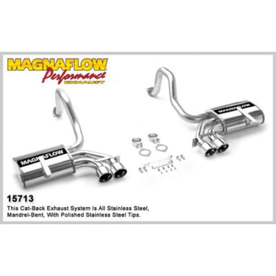 C5 Corvette MAGNAFLOW Exhaust System, Street Series, Cat-Back, 2-1/2 in Diameter, 4 in Tips, Stainless