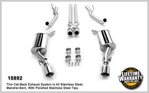 Magnaflow Exhaust System, Performance, Cat-Back, 2-1/2" Dia. 4" Tips, Stainless, Natural, GM LS-Series, Pontiac GTO 2005