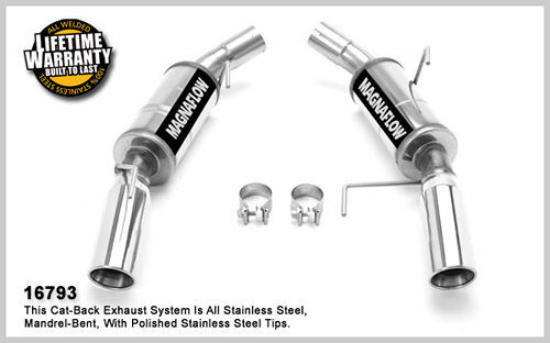 Magnaflow Exhaust System, Competition Series, Axle-Back, 2-1/2" Dia. 3-1/2" Tips, Stainless, Natural, Ford Modular, Ford