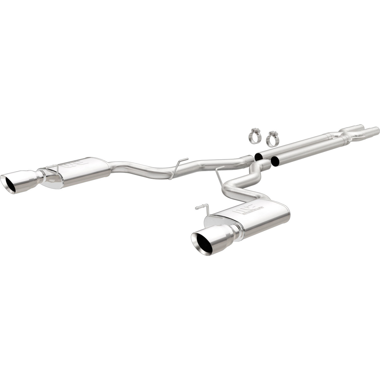 Magnaflow Exhaust System, Street Series, Cat-Back, 3" Dia. 4-1/2" Tips, Stainless, Polished, Ford Coyote, Ford Mustang 2