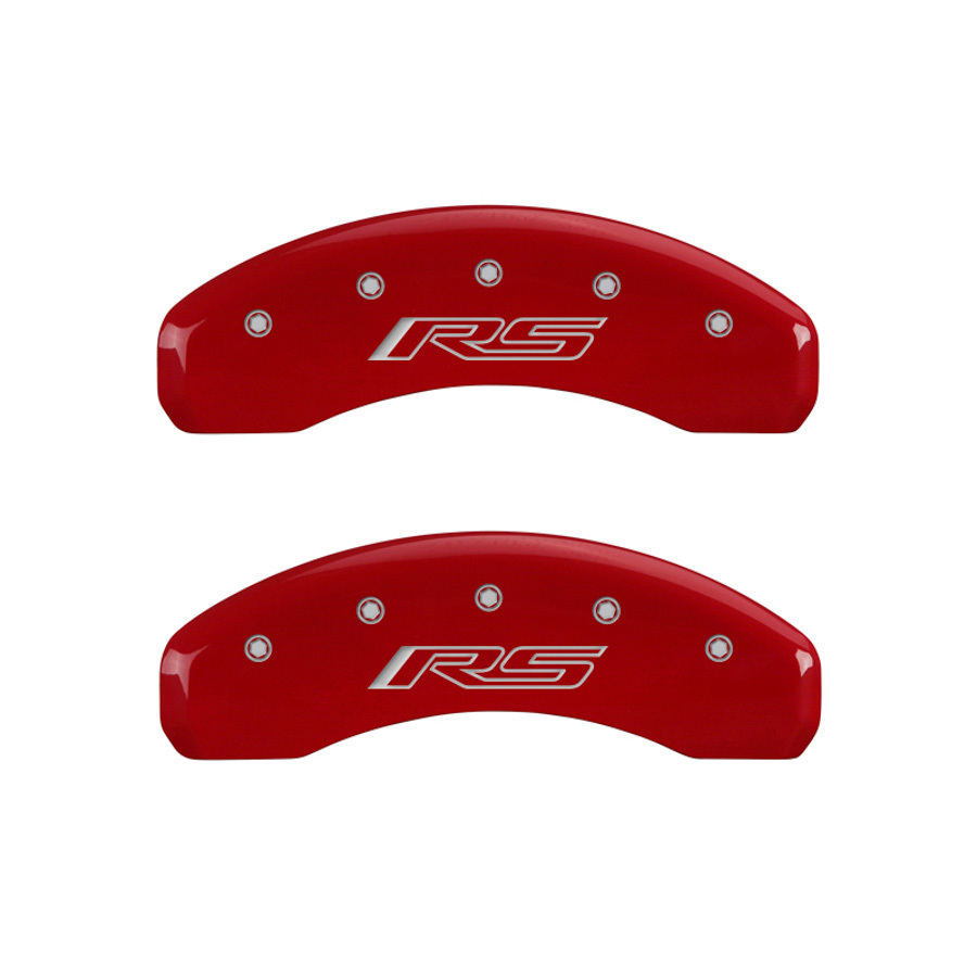 MGP Brake Caliper Cover, RS Script Logo, Aluminum, Red, Chevy Camaro 2010-15, Set of 4