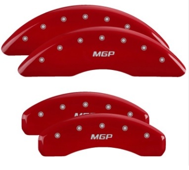 MGP Brake Caliper Cover, MGP Print Logo, Aluminum, Red, Chevy Camaro 2016-18, Set of 4