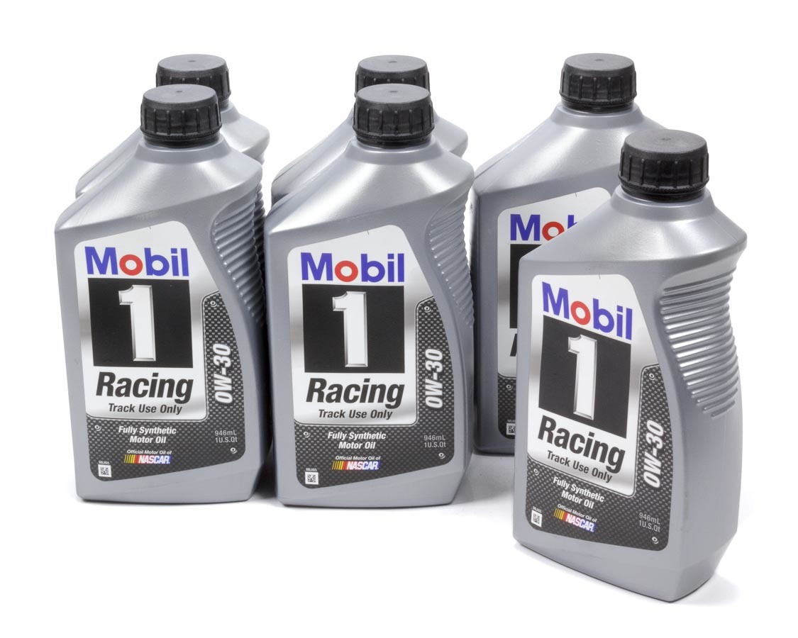 MOBIL 1 Motor Oil Racing 0W30 Synthetic 1 qt Bottle Set of 6