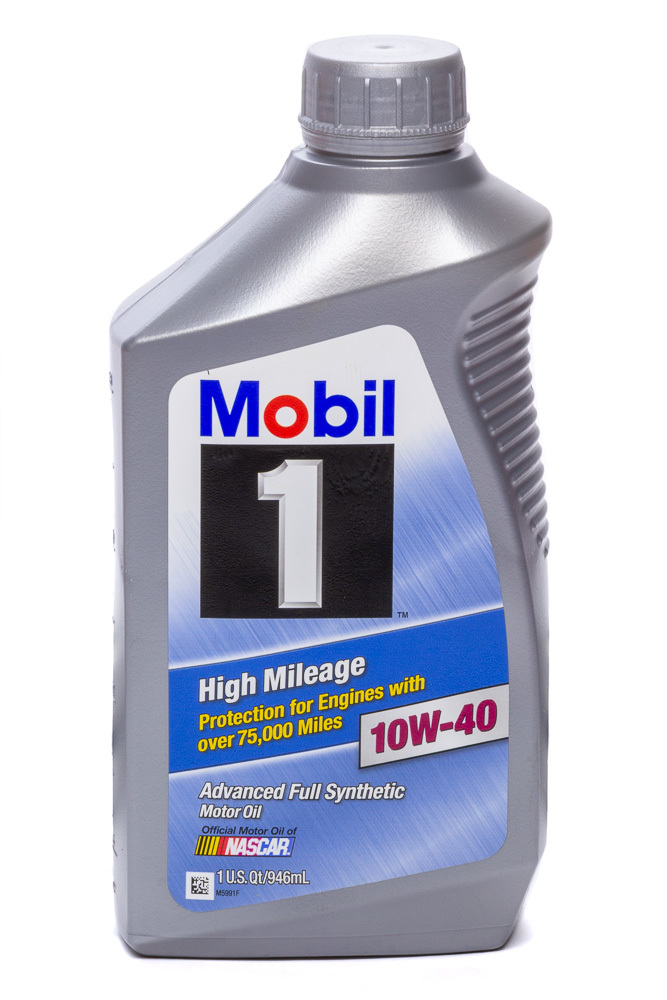 MOBIL 1 Motor Oil High Mileage 10W40 Synthetic 1 qt Bottle Each