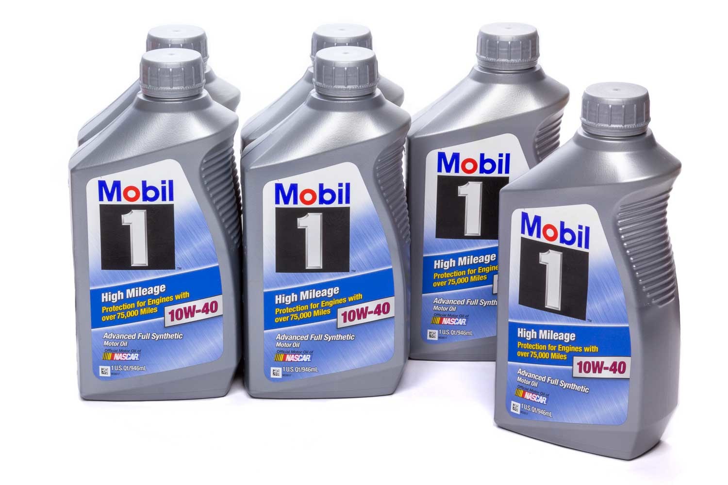 MOBIL 1 Motor Oil High Mileage 10W40 Synthetic 1 qt Bottle Set of 6