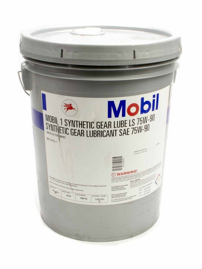MOBIL 1 Gear Oil 75W90 Limited Slip Additive Synthetic 5 gal Bucket Each