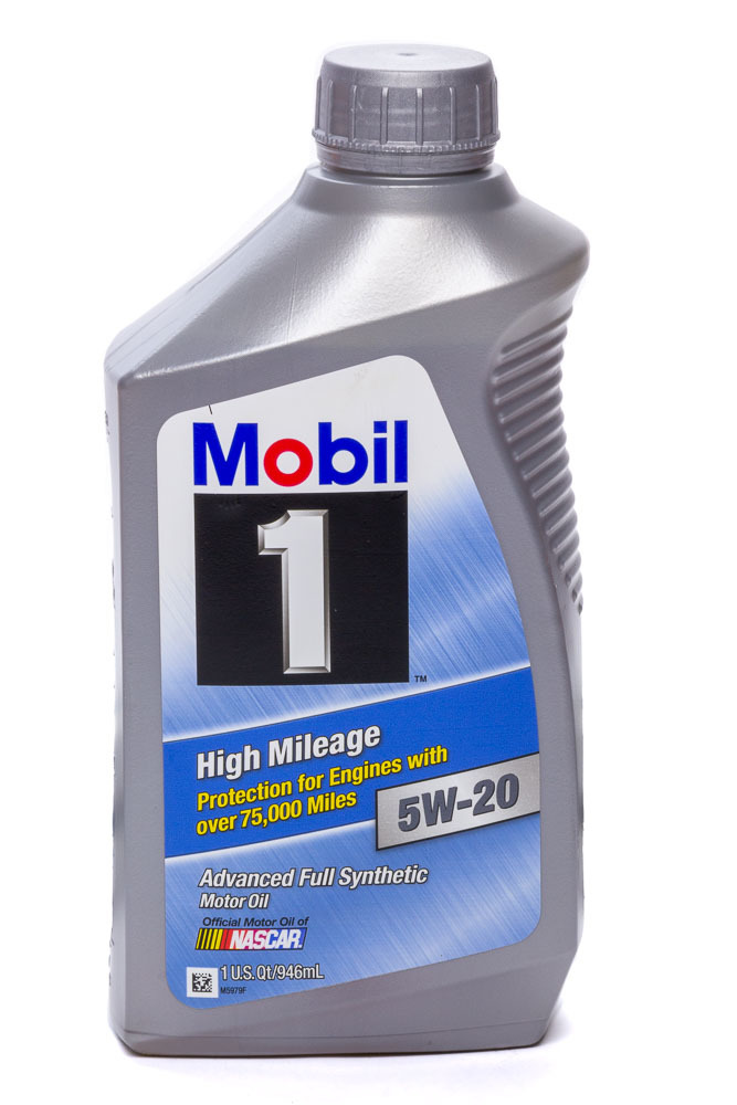 MOBIL 1 Motor Oil High Mileage 5W20 Synthetic 1 qt Bottle Each