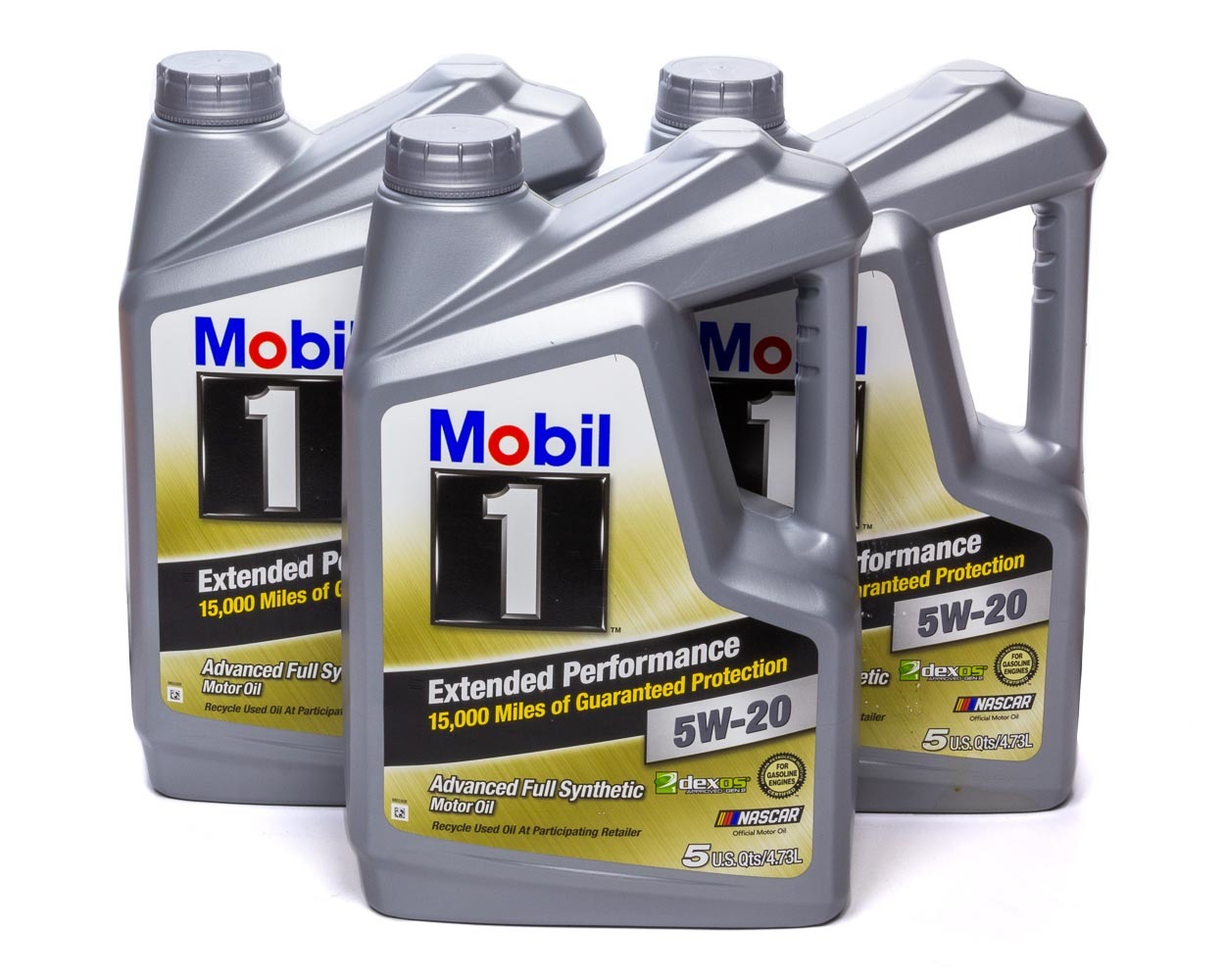 MOBIL 1 Motor Oil Extended Performance 5W20 Synthetic 5 qt Jug Set of 3
