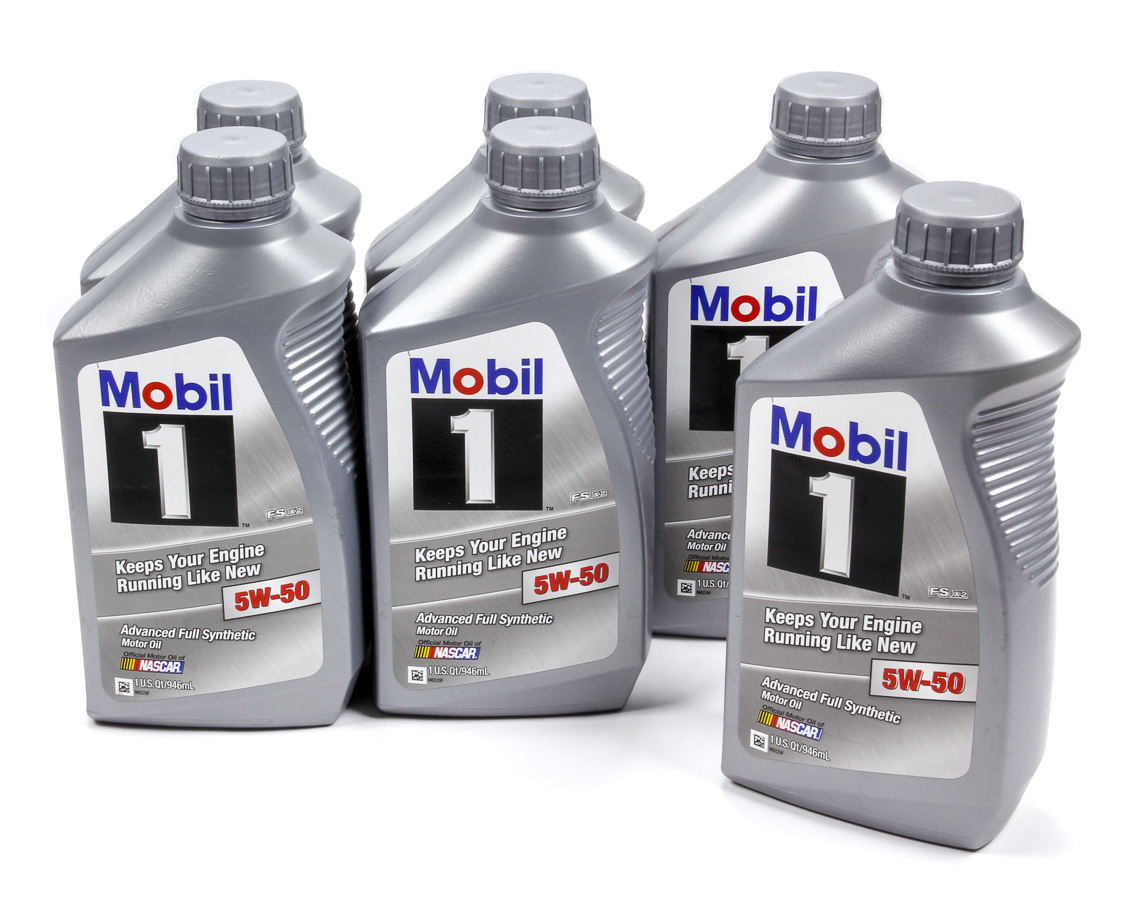 MOBIL 1 Motor Oil FS X2 5W50 Synthetic 1 qt Bottle Set of 6