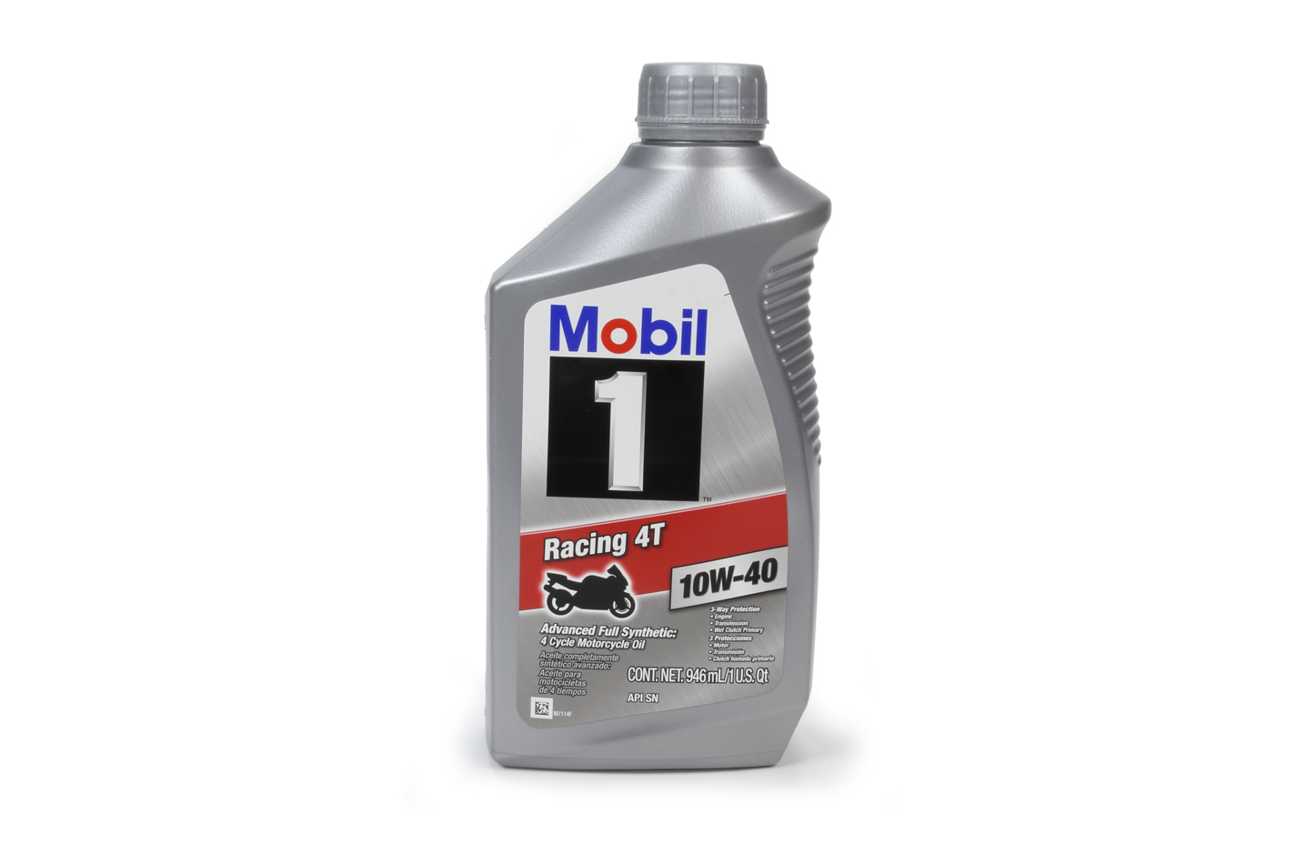 MOBIL 1 Motor Oil Racing 4T 10W40 Synthetic 1 qt Bottle Each