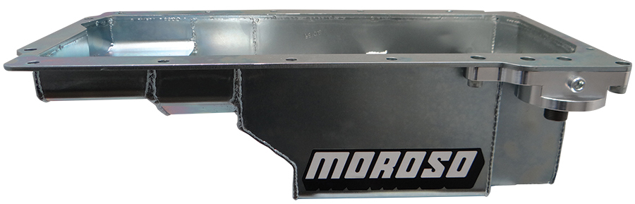 Moroso Engine Oil Pan, Front Sump, 7 qt, 6" Deep, Steel, Clear Zinc, GM LS-Series, GM F-Body 1993-2002, Each
