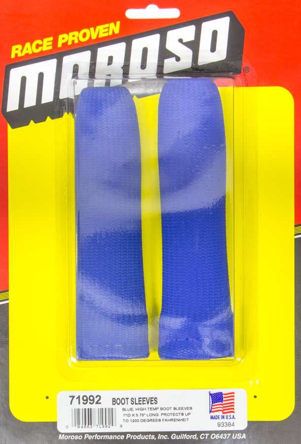 Moroso Spark Plug Boot Sleeve, 1" ID x 5-3/4" Long, High Temperature, Blue, Pair