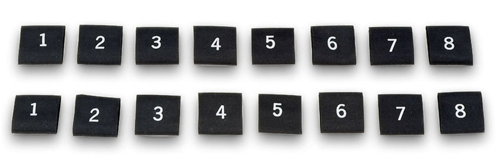Moroso Shrink Sleeve Tubing, Numbered 1-8, Black, Spark Plug Wire, Set of 16
