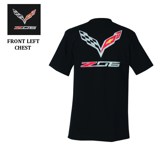 C7 Corvette Z06 WITH FLAGS Short Sleeve T-Shirt