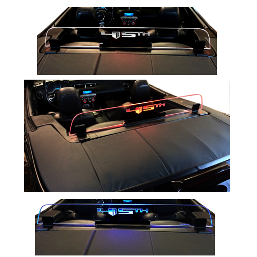 Chevrolet Camaro Convertible Wind Restrictor with Illuminated Laser Engraved 45th Logo