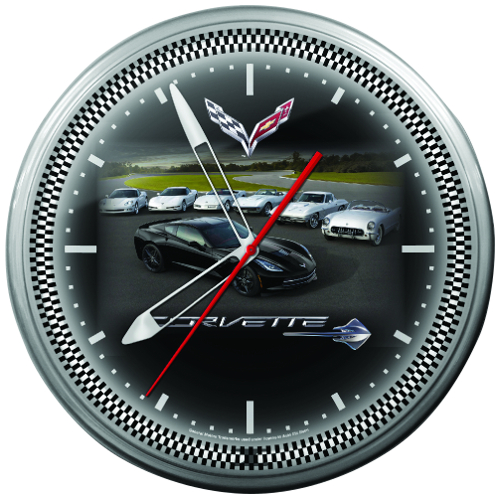 C7 Corvette Stingray 20 inch, Stingray Clock, Neon Lighted with Corvette Cars