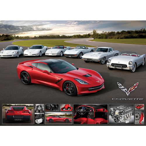 C7 Corvette Stingray, Generations 1,000 Piece Jigsaw Puzzle