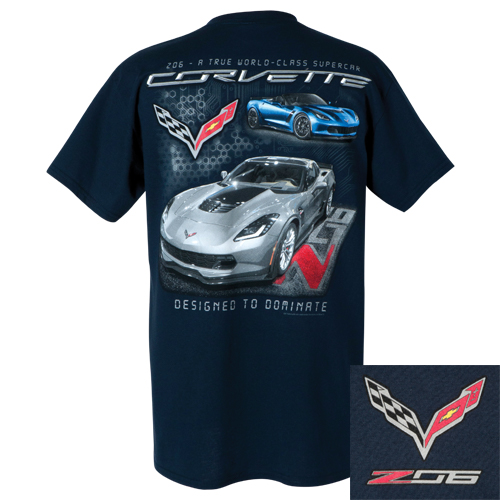 C7 Corvette Z06 DESIGNED TO DOMINATE T-Shirt - Black
