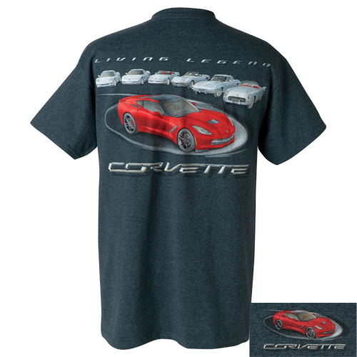 C7 Corvette LIVING LEDGEND T-Shirt - Charcoal