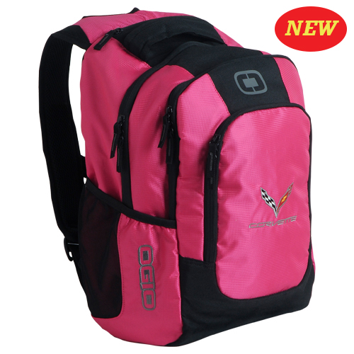 C7 Corvette OGIO Logan Backpack with C7 Flag Emblem, PINK