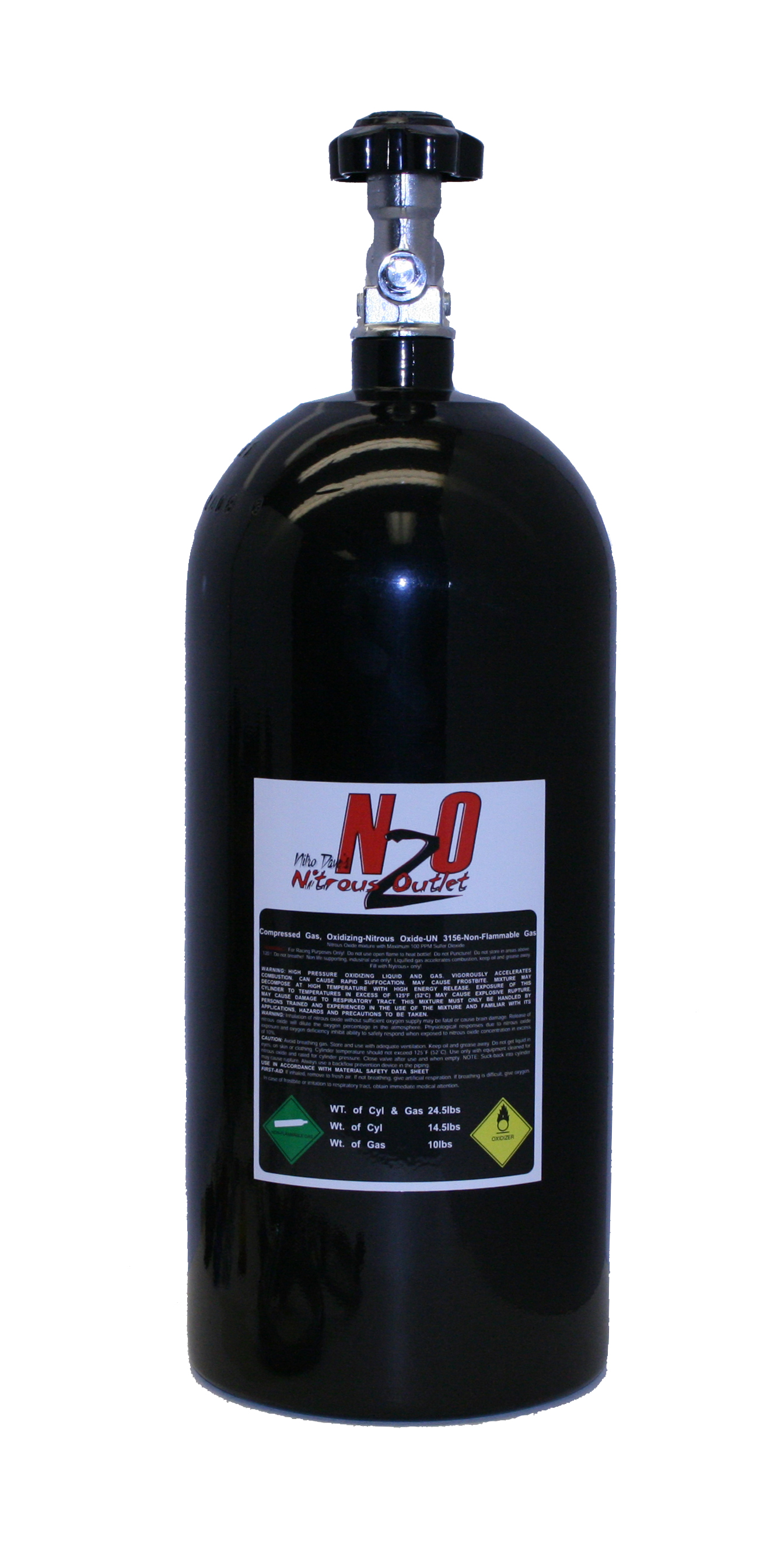 Nitrous Outlet 10lb Nitrous Bottle, Black Powder Coated