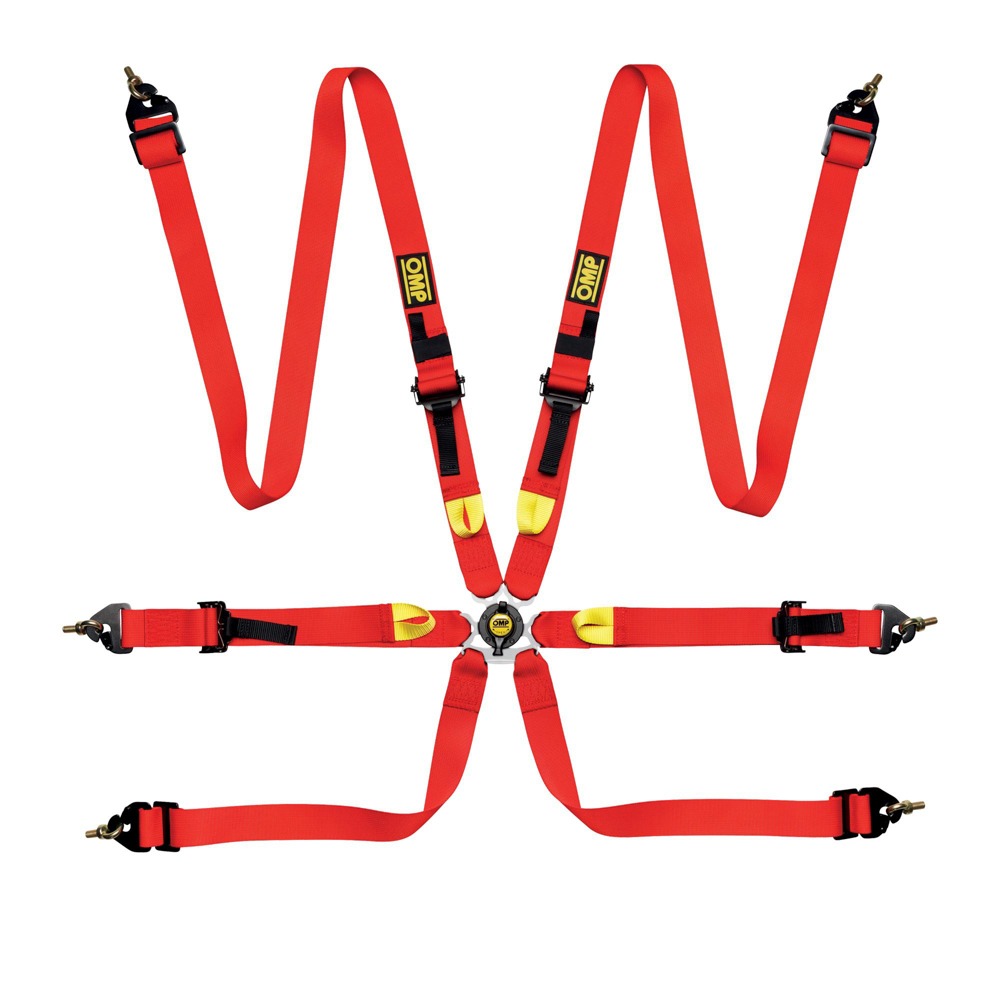 OMP Racing, FIRST 2 Harness Red Clip In 6 Point