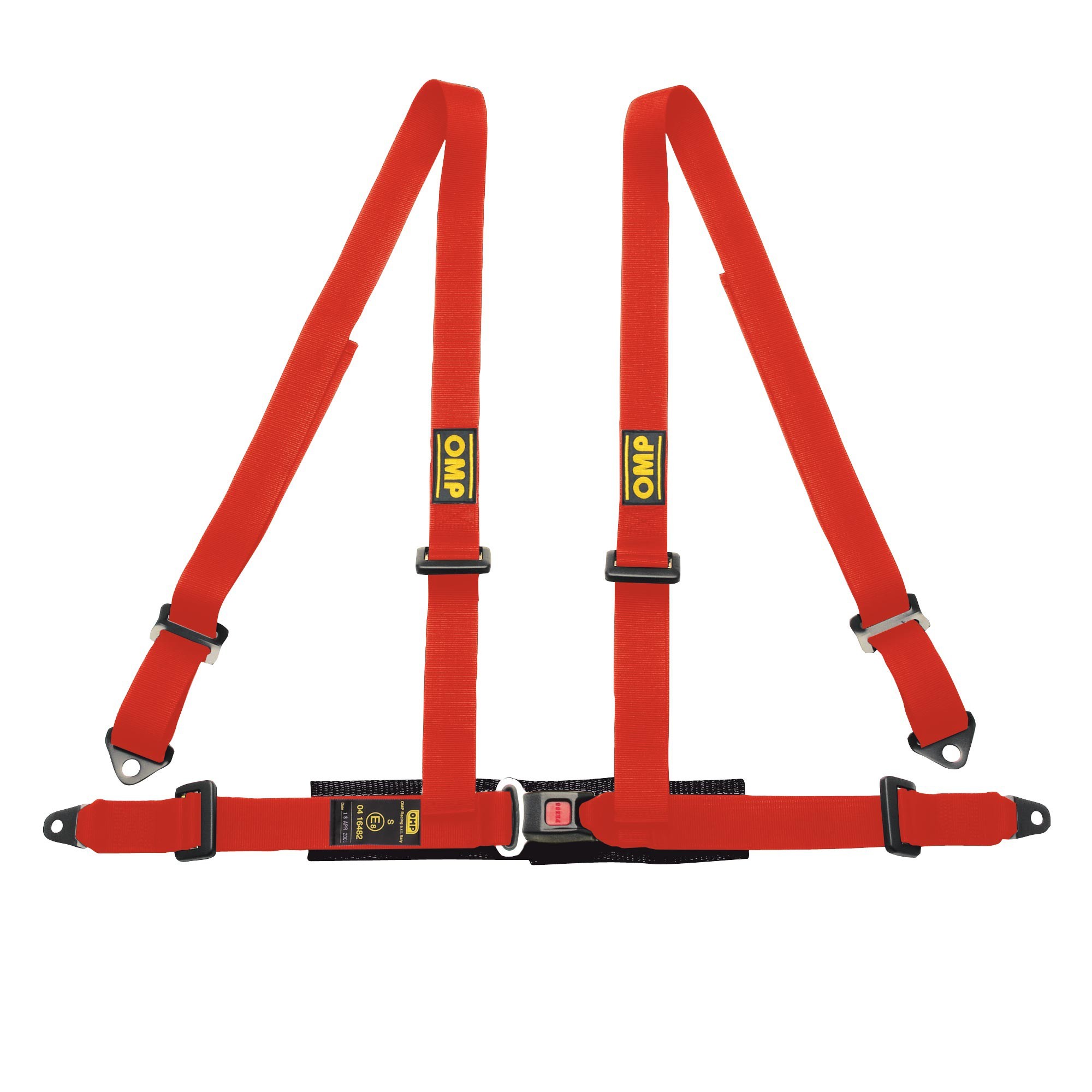 OMP Racing, Road 4 Harness 4 Point Push Button Release Red
