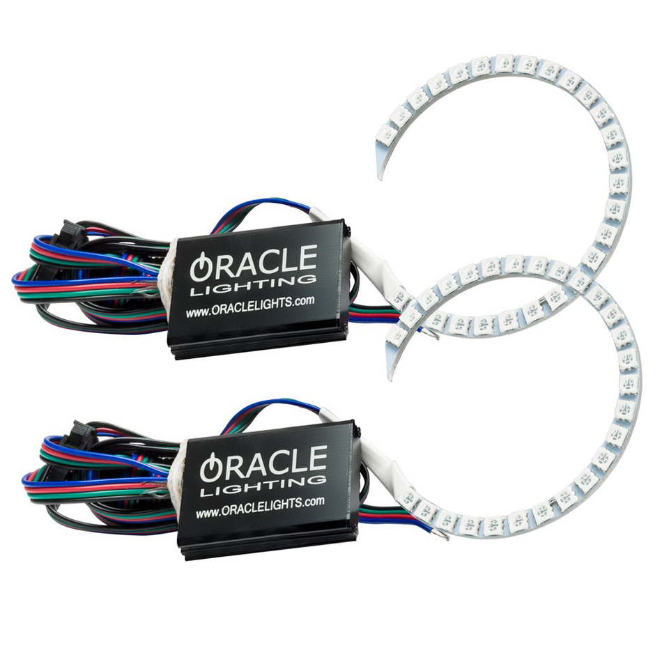 Oracle Headlight,  ColorShift Halo Pre-Assembled,  Halo LED Ring,  Plastic,  Multi-Color,  Dodge Charger 2015-16,  Pair