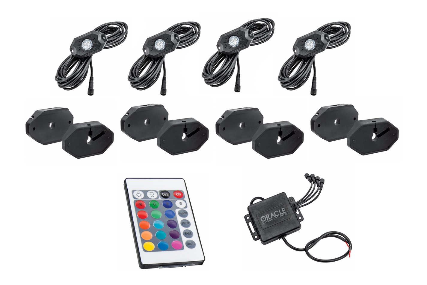 Oracle LED Light Assembly,  Rock Light Kit,  Multi-Color,  Bluetooth/RF Control,  4 Piece,  Universal,  Kit