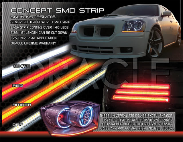 Audi Style Headlight Oracle "Concepts" LED Strips 16" Pair Corvette