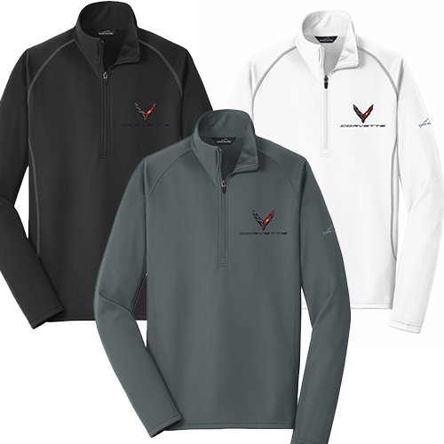 C8 Corvette, Mens Next Generation C8 Corvette Eddie BAUER 1/2 Zip Pullover