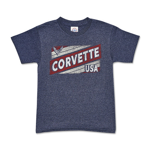 C8 Corvette USA Tee, Youth T-Shirt, Blue