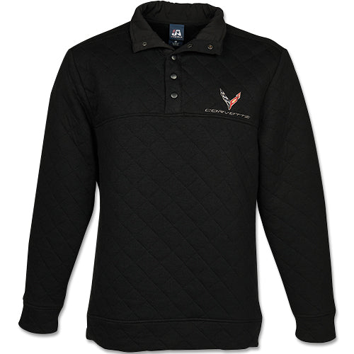 C8 Corvette, Mens Next Generation Quilted Pullover Shirt w/C8 Logo