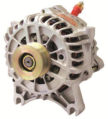 Powermaster Alternator, 6G Style, 200 amp, 12V, OEM 3-Pin, 6 Rib Serpentine Pulley, V Mount, Natural, Ford, Each