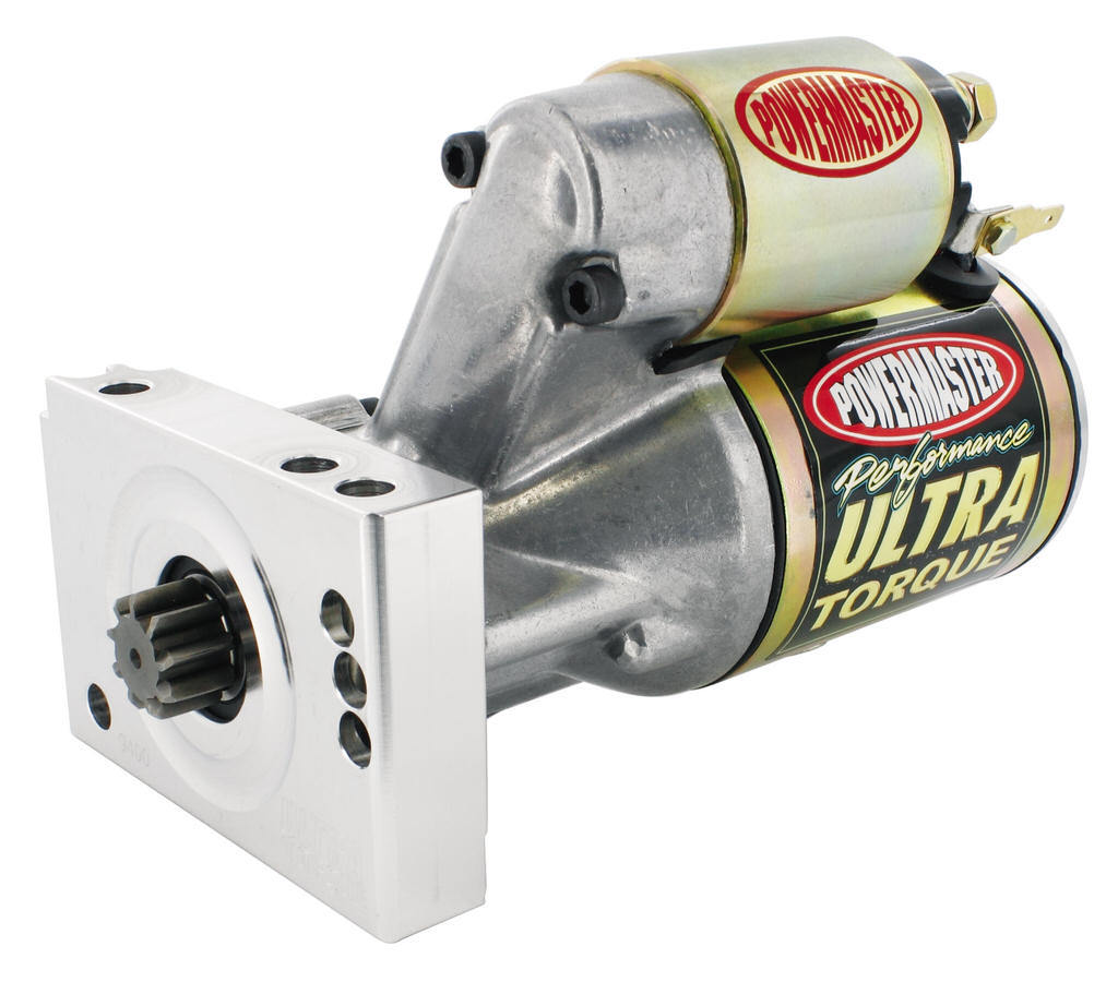 Powermaster Starter, Ultra Torque, 4.4:1 Gear Reduction, Natural, 153/168 Tooth, Straight Bolt, Chevy V8, Each