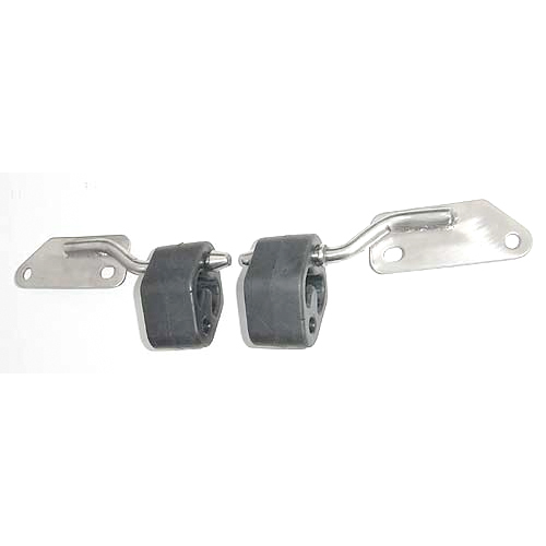 Pypes Exhaust Muffler Hanger, Bolt-On, Hardware Included, Stainless/Rubber, Natural, Ford Mustang 1998-2004, Pair