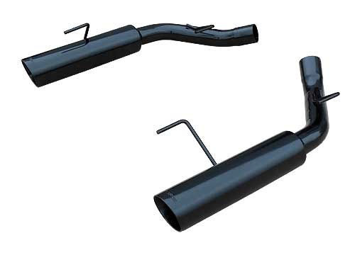 Pypes Exhaust System, Pype Bomb, Axle-Back, 2-1/2" Dia. 4" Tips, Stainless, Black, Ford Modular, Mustang 2005-10, Ki
