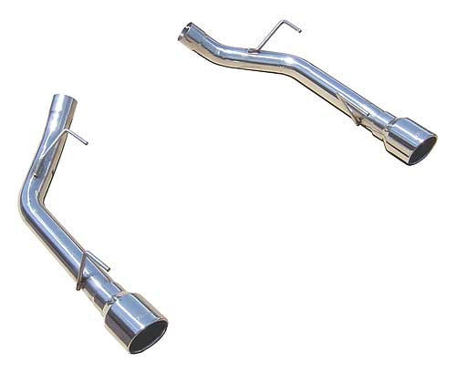 Pypes Exhaust System, Axle-Back, 2-1/2" Tailpipe, 4" Tips, Stainless, Polished, V8, GT, Ford Mustang 2005-10, Kit