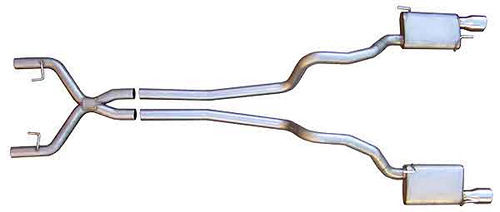 Pypes Exhaust System, Violator, Cat-Back, 2-1/2" Dia. 4" Polished Tips, Stainless, Ford V6, Ford Mustang 2005-10, Ki