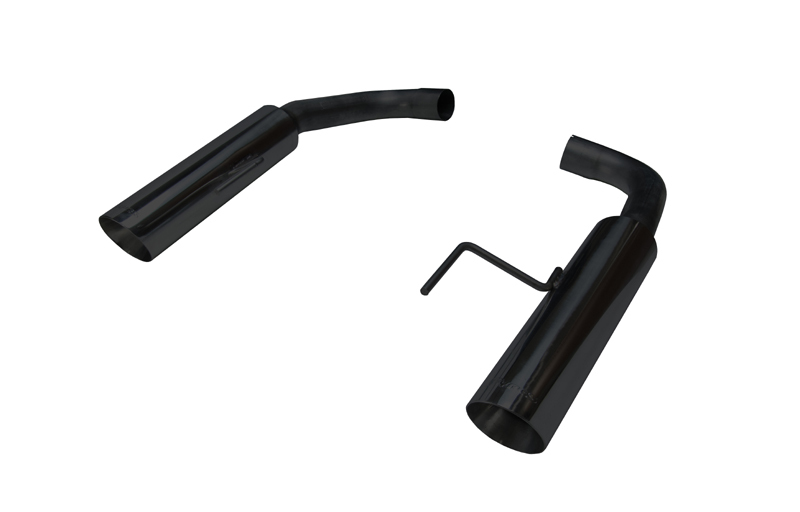 Pypes Exhaust System, Pype Bomb, Axle-Back, 2-1/2" Dia. 4" Tips, Stainless, Black, Ford Modular, Mustang 2015-16, Ki