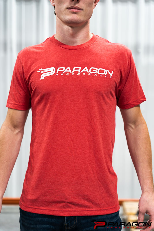 Paragon Performance T-Shirts, RED, Horizontal Logo