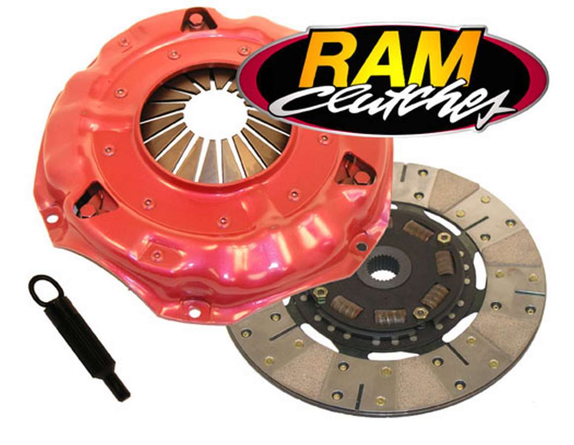 RAM Clutches Clutch Kit, Power Grip, Single Disc, 11" Dia. 1-1/8" x 26 Spline, Sprung Hub, Metallic/Organic, GM LS-Series,