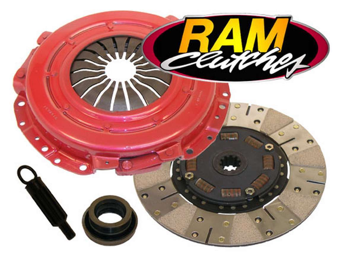 RAM Clutches Clutch Kit, Power Grip, Single Disc, 11" Dia. 1-1/16" x 10 Spline, Sprung Hub, Metallic/Organic, Ford Modular,