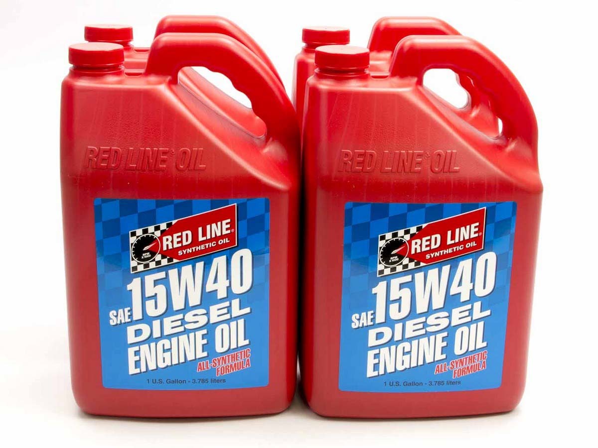 REDLINE OIL Motor Oil, Diesel Motor Oil, 15W40, Synthetic, 1 gal, Diesel Engines, Set of 4