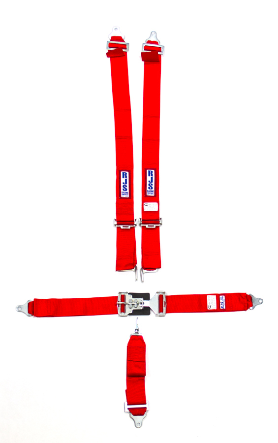 RJS, 5-Point Harness System Red Individual Bolt in Mount 3in Sub Belt