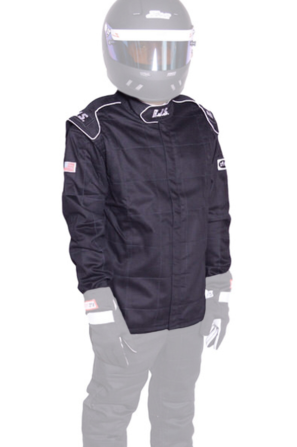 RJS, Racing Jacket Black Large SFI-3-2A/5 Fire Retardant Cotton