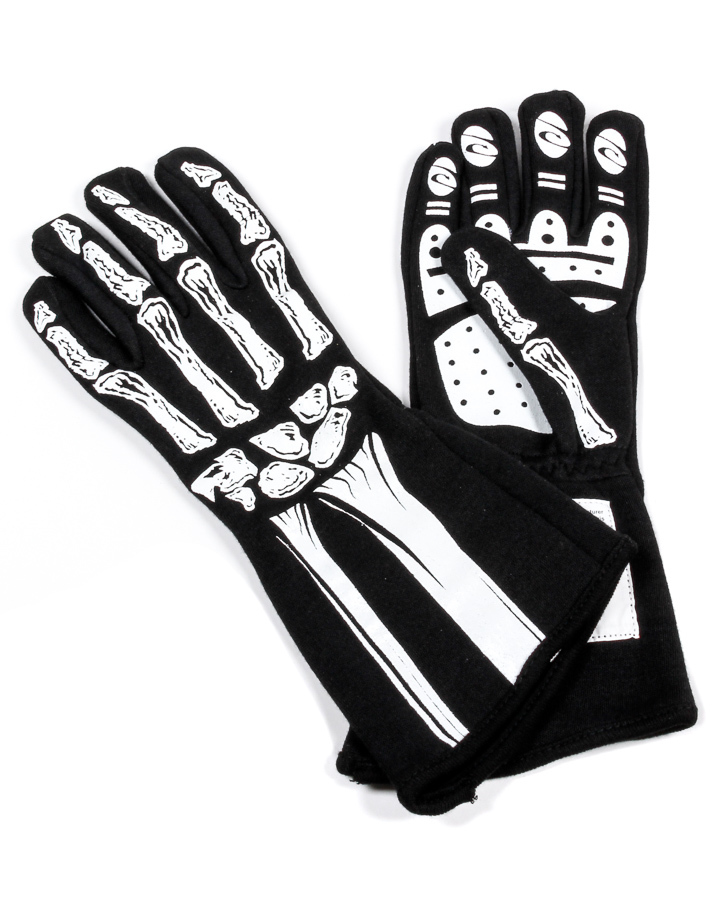 RJS, Double Layer White Skeleton Gloves X-Small