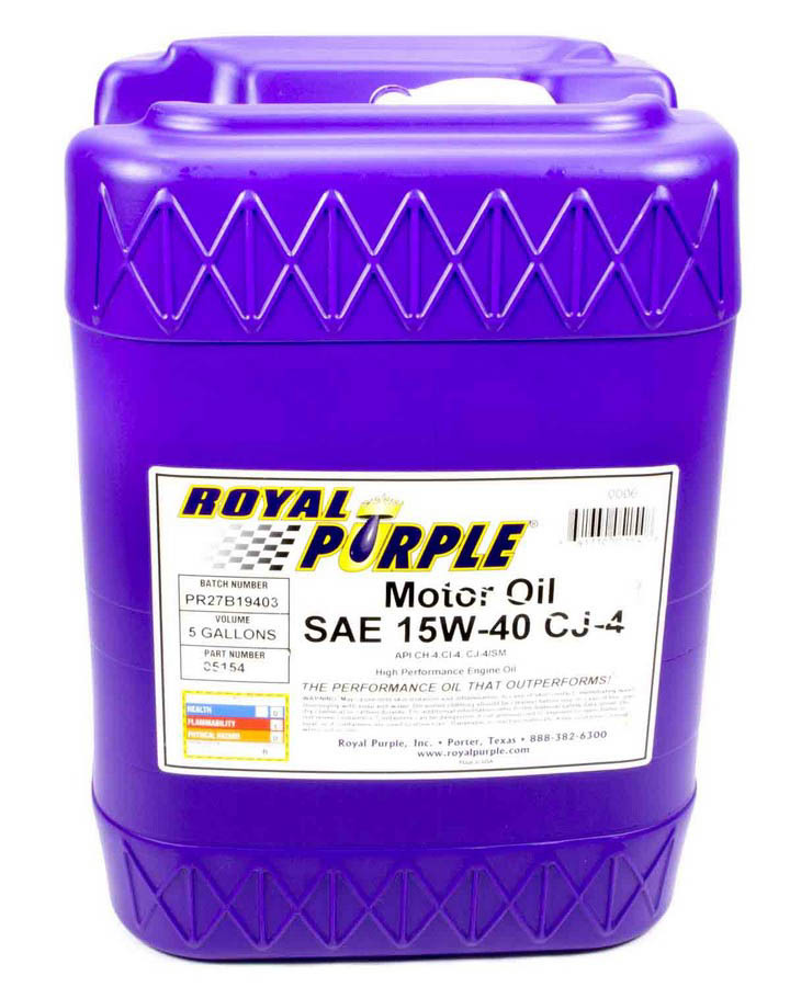 ROYAL PURPLE Motor Oil 15W40 Synthetic 5 gal Jug Each
